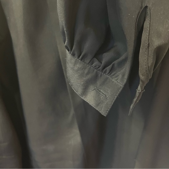 ALEX SPORT MILAN NEW YORK Silk Long Sleeved Blouse Womens 12 Black Elega… - Picture 5 of 10